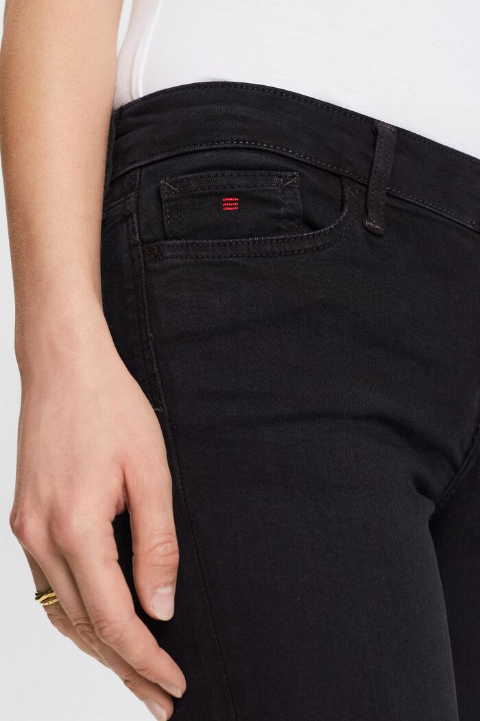 Skinny jeans med mellemhøj talje, BLACK DARK WASHED, detail image number 1