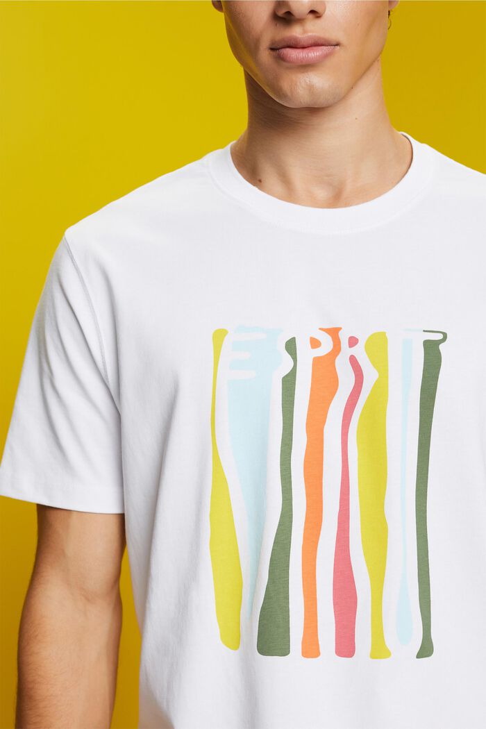 Jersey-T-shirt med print, 100 % bomuld, WHITE, detail image number 2