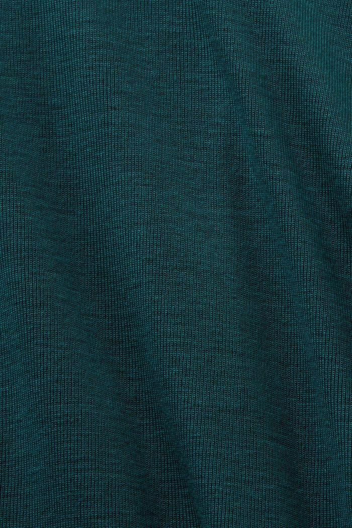 Langærmet jerseytop med rullekrave, EMERALD GREEN, detail image number 5