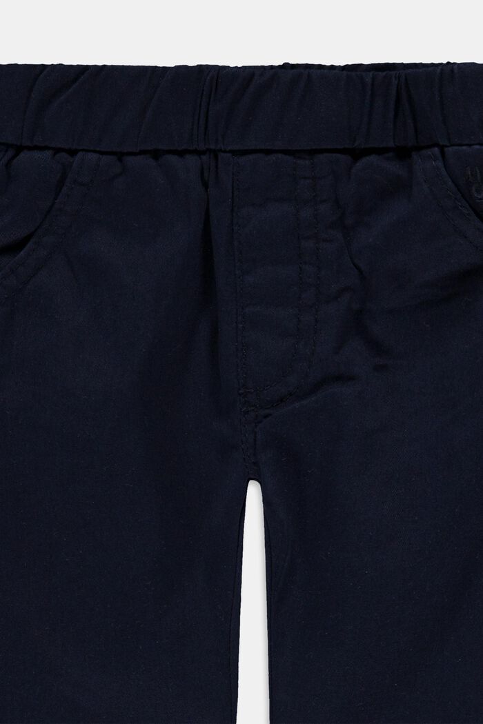 Bukser med elastiklinning, bomuld/stretch, NAVY, detail image number 2