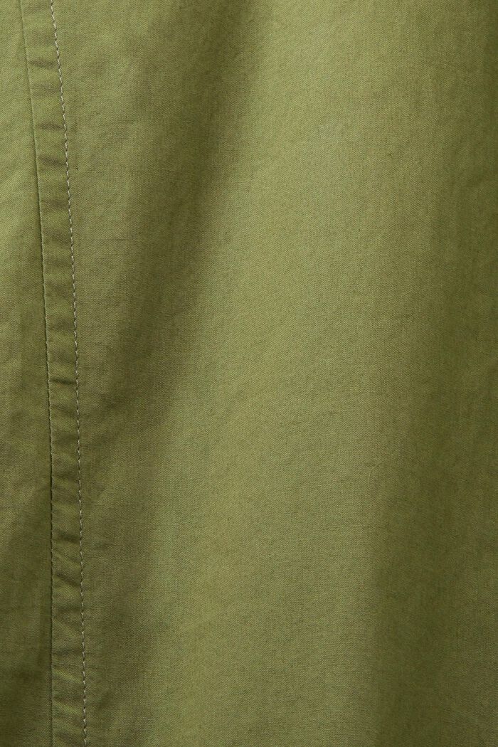 Skjortekjole i bomuldspoplin med bindebælte, LIGHT KHAKI, detail image number 5