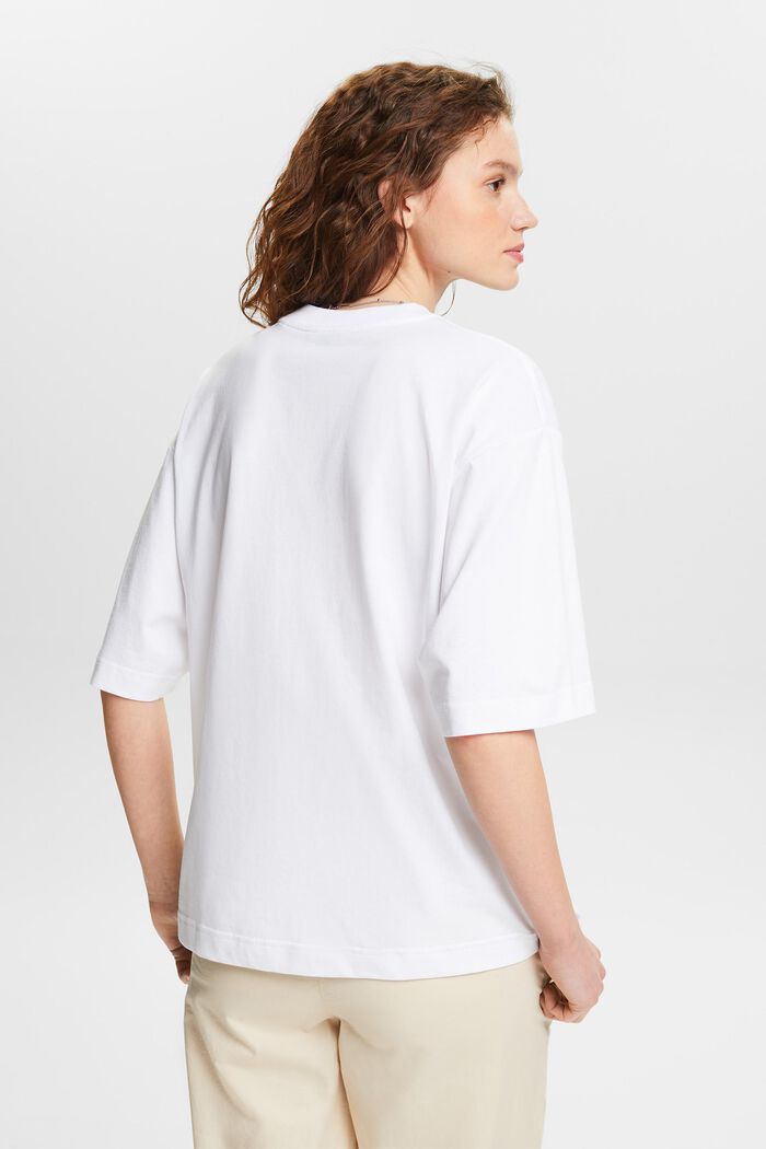 Oversized T-shirt med grafisk tryk, WHITE, detail image number 2