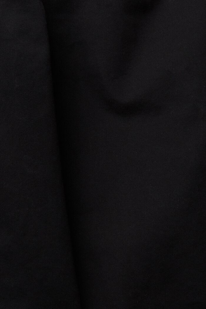 Chinos med høj linning, 100% pima-bomuld, BLACK, detail image number 4