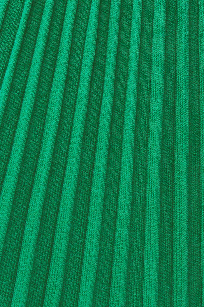 Plisseret minikjole med lange ærmer og rund hals, EMERALD GREEN, detail image number 4