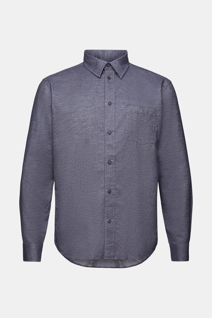 Meleret skjorte, 100 % bomuld, NAVY, detail image number 6