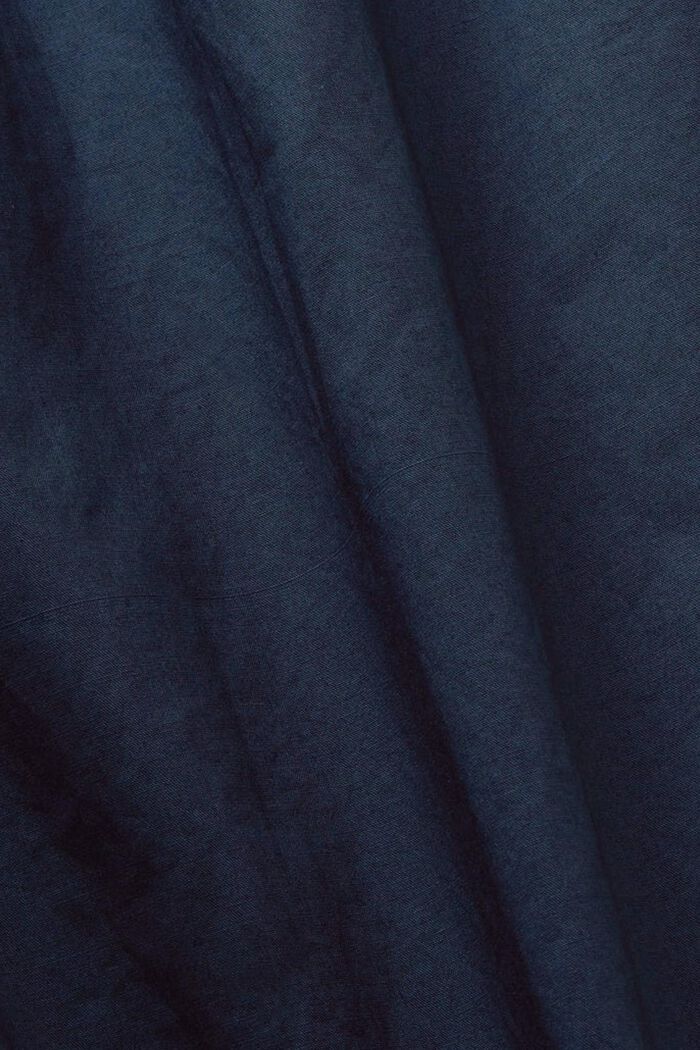 Skjortekjole med bindebælte, 100 % bomuld, PETROL BLUE, detail image number 5