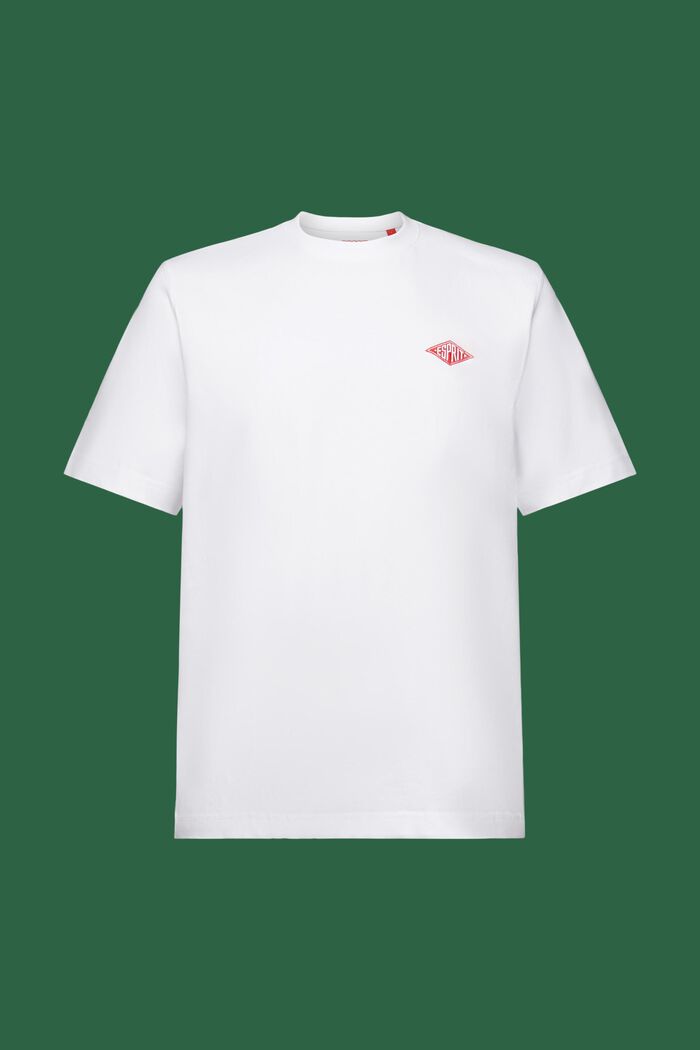 Kortærmet T-shirt med logo, WHITE, detail image number 6