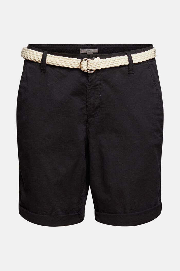 Shorts med vævet bælte, BLACK, detail image number 2