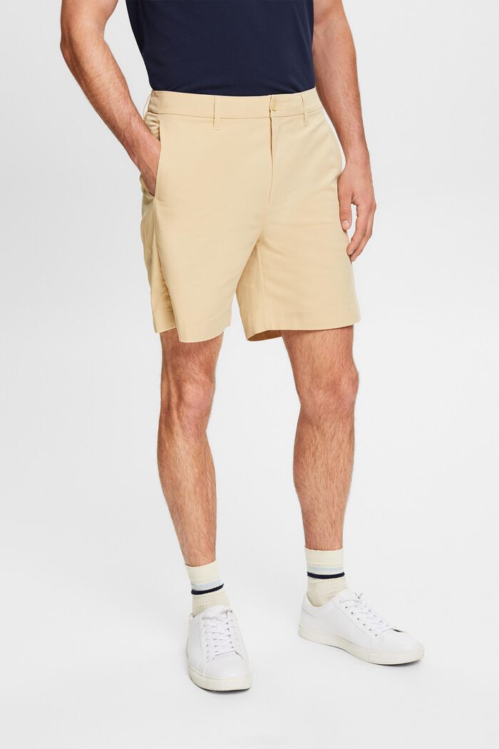Chino-shorts i stretch-twill, SAND, detail image number 0