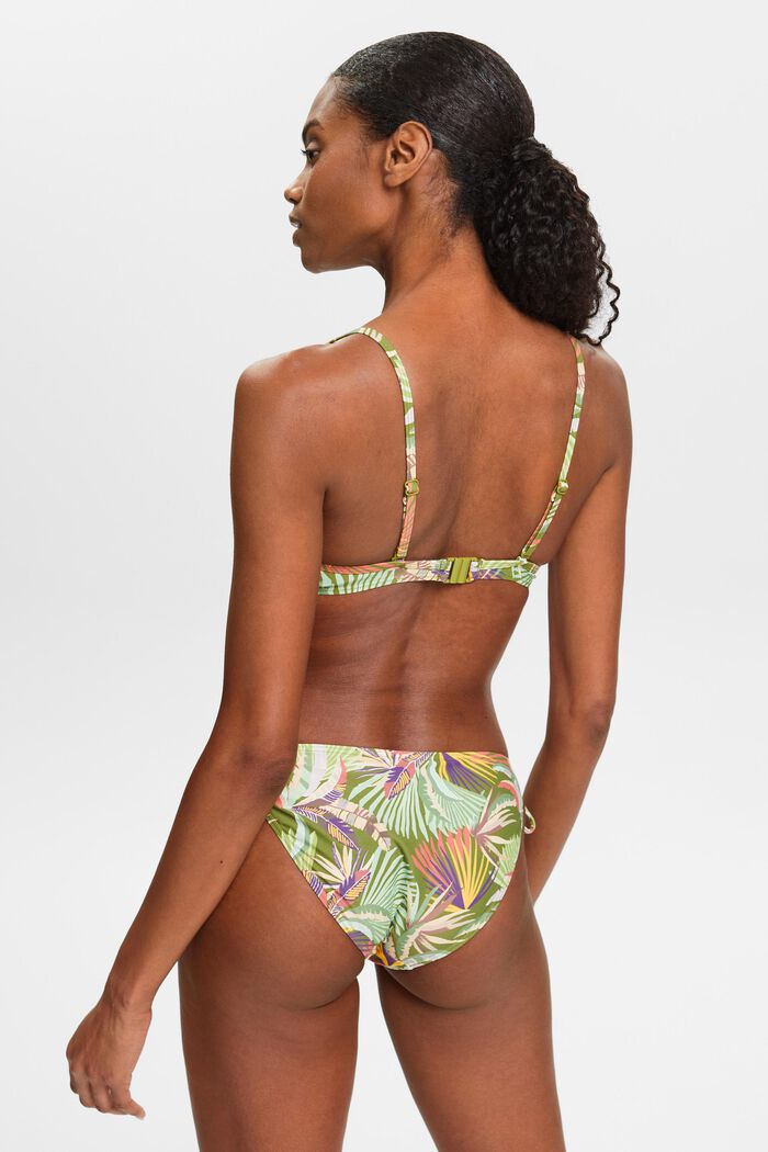 Polstret bikinitop med bøjle og print, DARK GREEN, detail image number 3