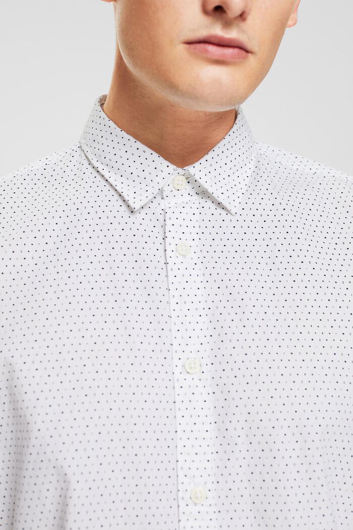 Skjorte med mønster, i bæredygtig bomuld, WHITE, detail image number 0