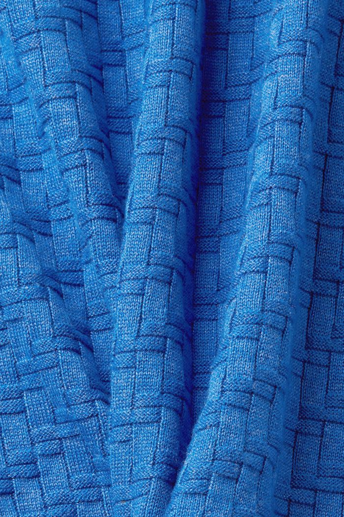 Tekstureret pullover med rund hals, BLUE, detail image number 6
