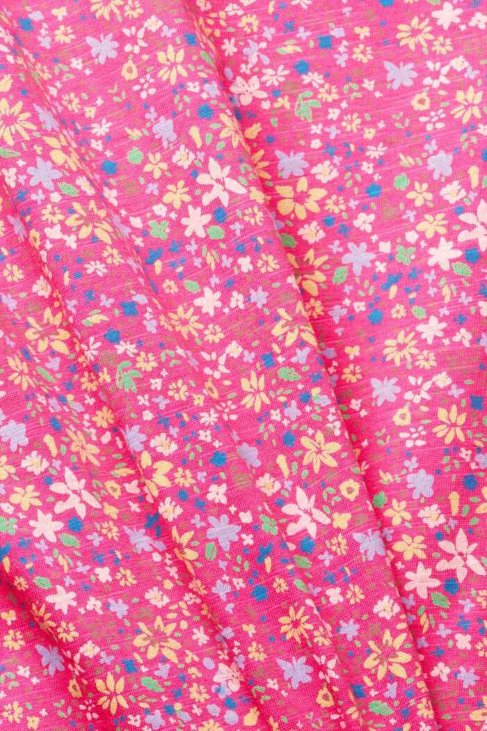 T-shirt med blomsterprint, NEW PINK FUCHSIA, detail image number 5