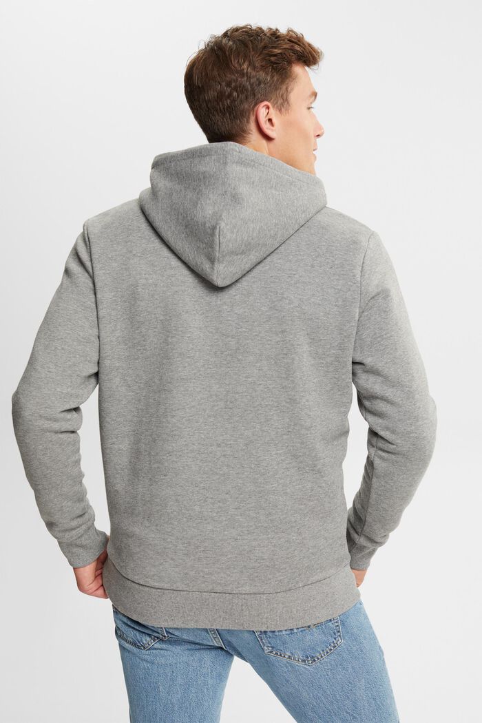 Genanvendte materialer: hoodie med broderet logo, MEDIUM GREY, detail image number 3