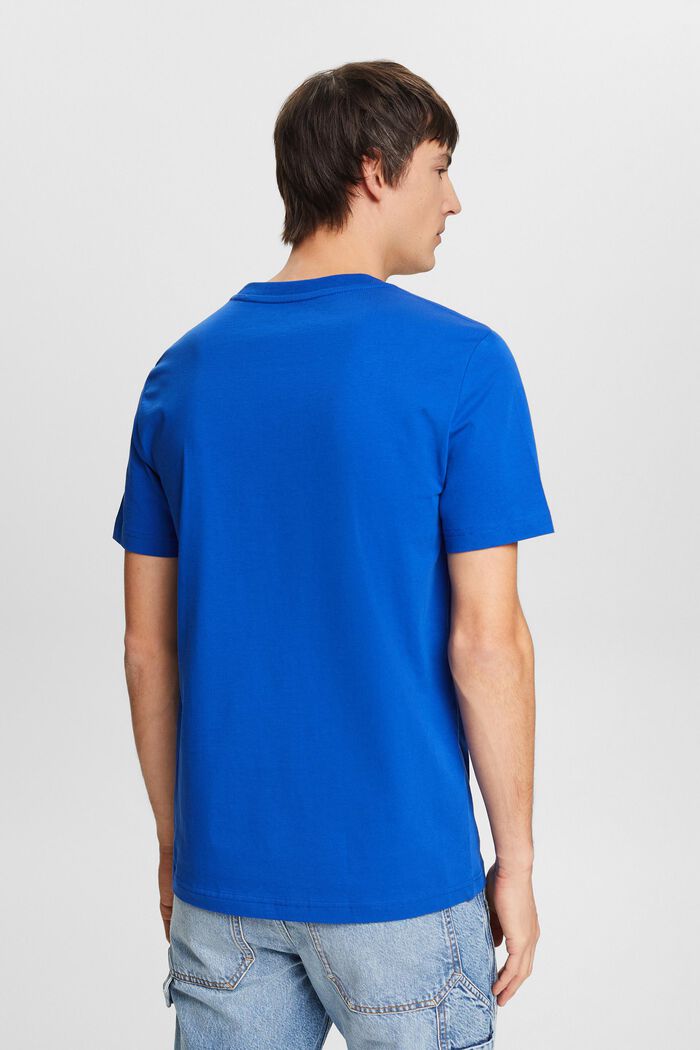 Jersey-T-shirt med rund hals, BRIGHT BLUE, detail image number 3