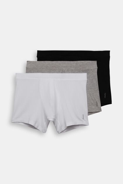 Multipakke med lange shorts i bomuldsmiks med stretch til mænd, WHITE, overview