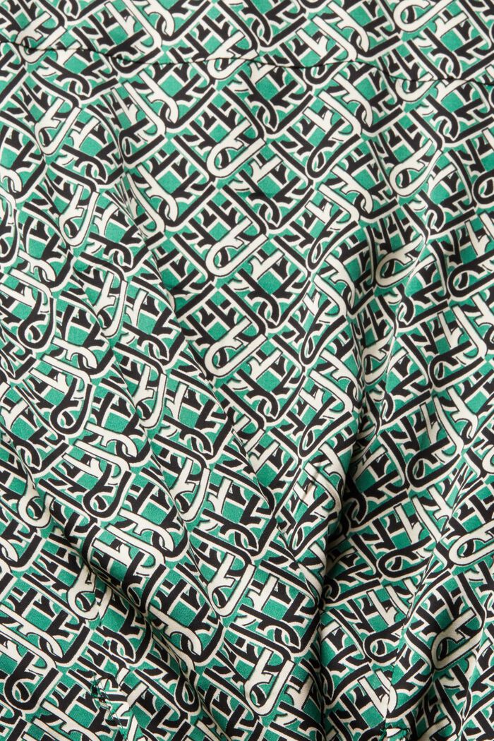 Mønstret kjole i satinlook, EMERALD GREEN, detail image number 1
