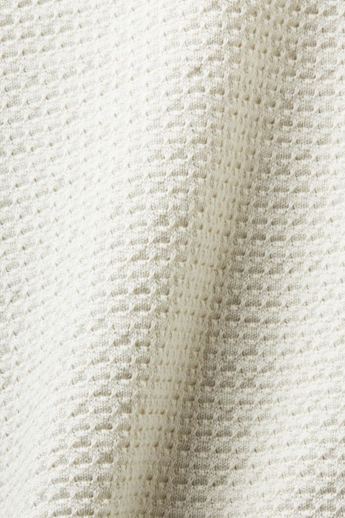 Troyer-sweater i bomuld med struktur, OFF WHITE, detail image number 4