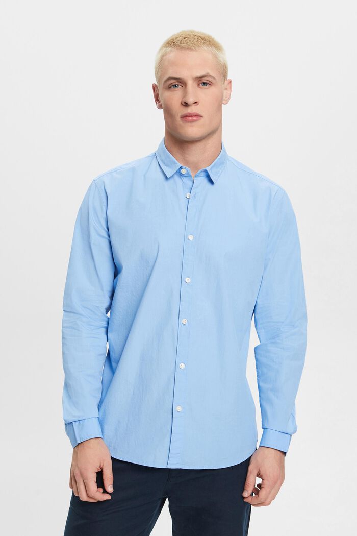 Slim fit-skjorte i bæredygtig bomuld, LIGHT BLUE, detail image number 0