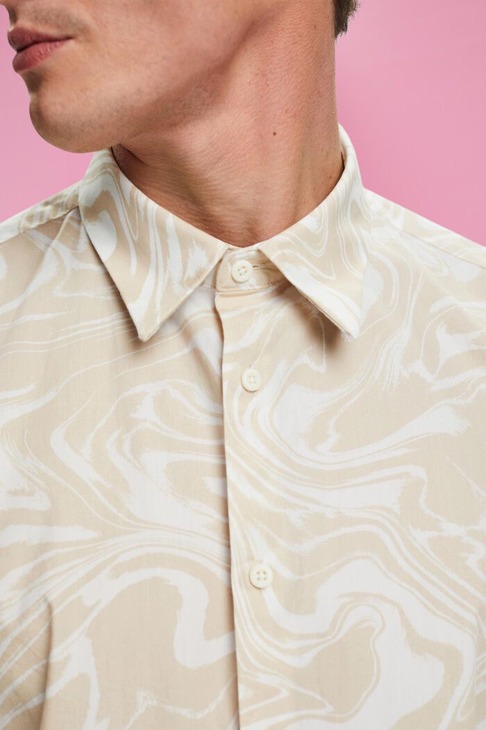 Skjorte med bølget retro-print, OFF WHITE, detail image number 2