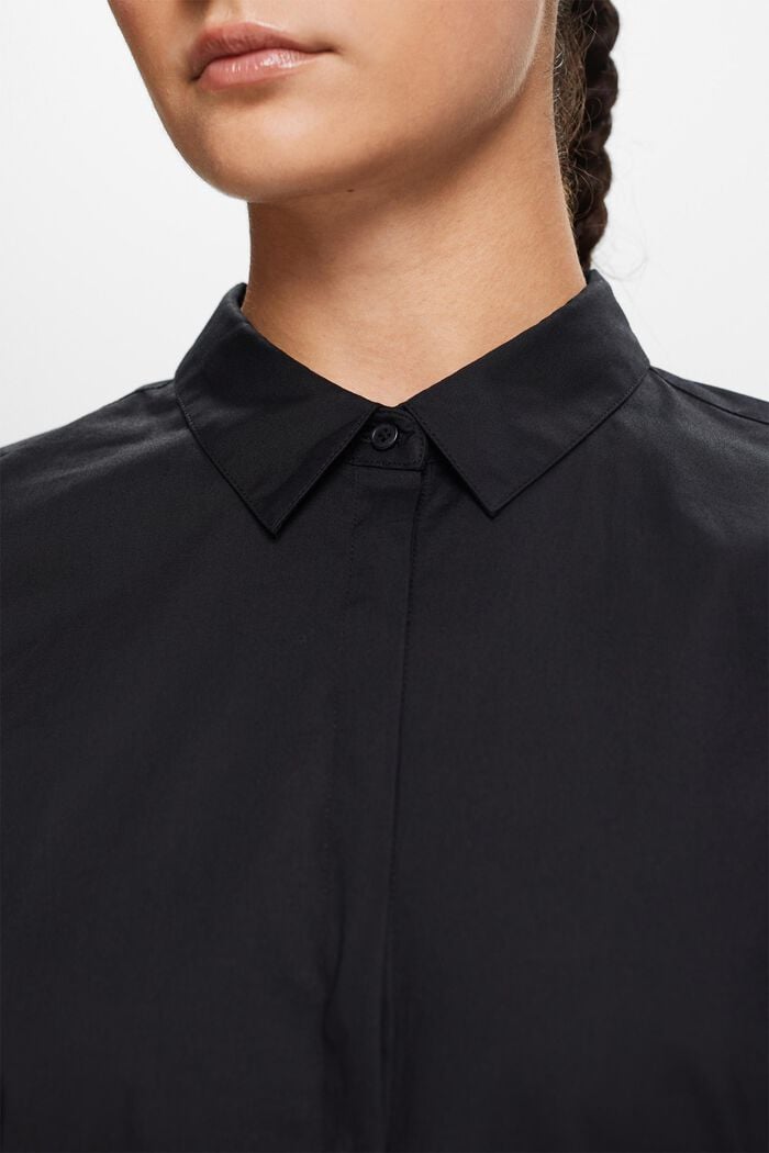 Langærmet poplin-skjorte, BLACK, detail image number 1