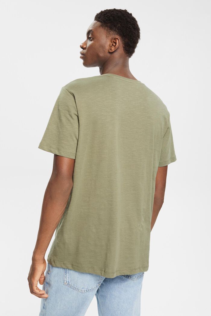 Jersey-T-shirt, 100% bomuld, KHAKI GREEN, detail image number 3