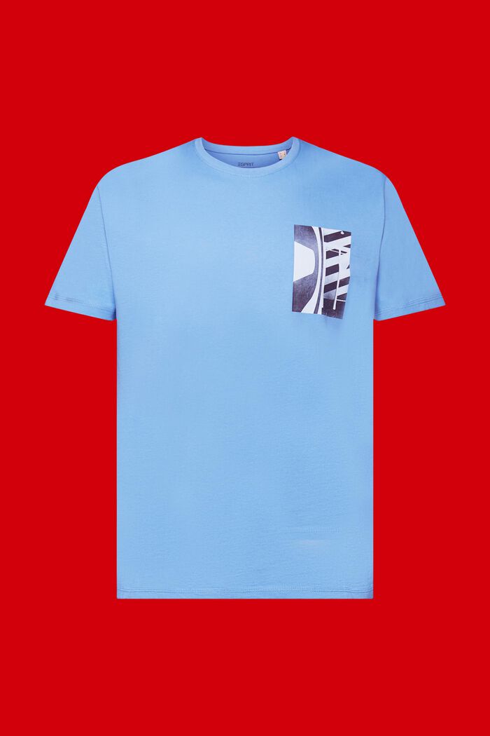 T-shirt med rund hals, 100 % bomuld, LIGHT BLUE, detail image number 6