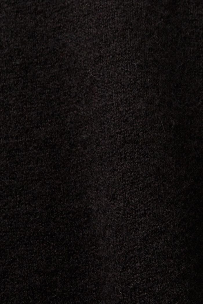 Striksweater med blouson-ærmer, BLACK, detail image number 5