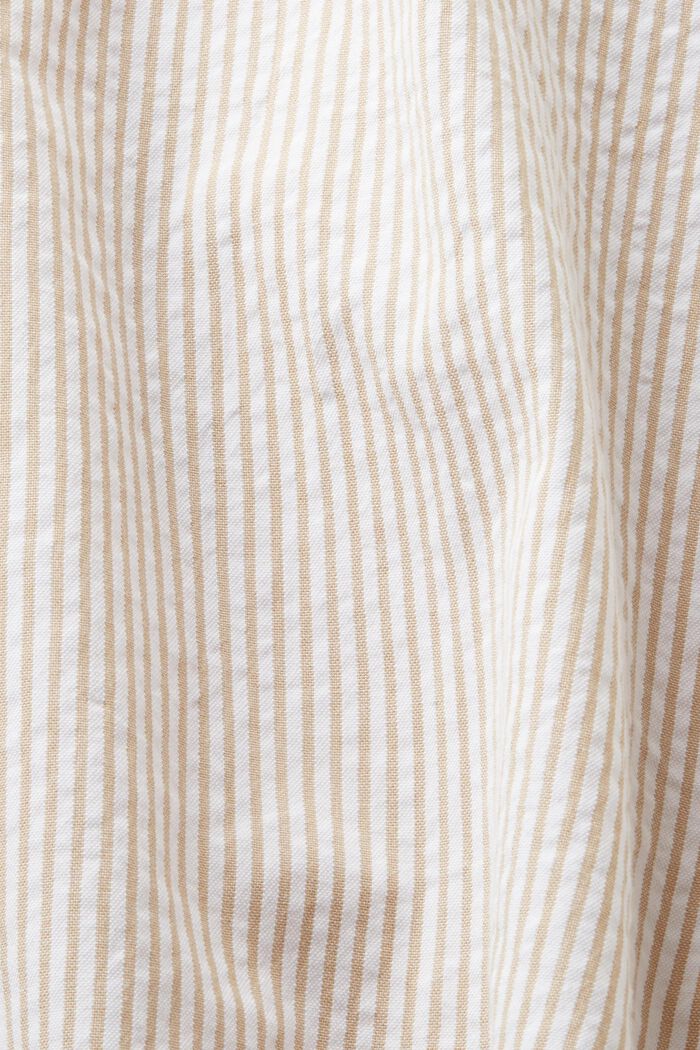 Stribet bluse med lange ærmer, BEIGE, detail image number 4
