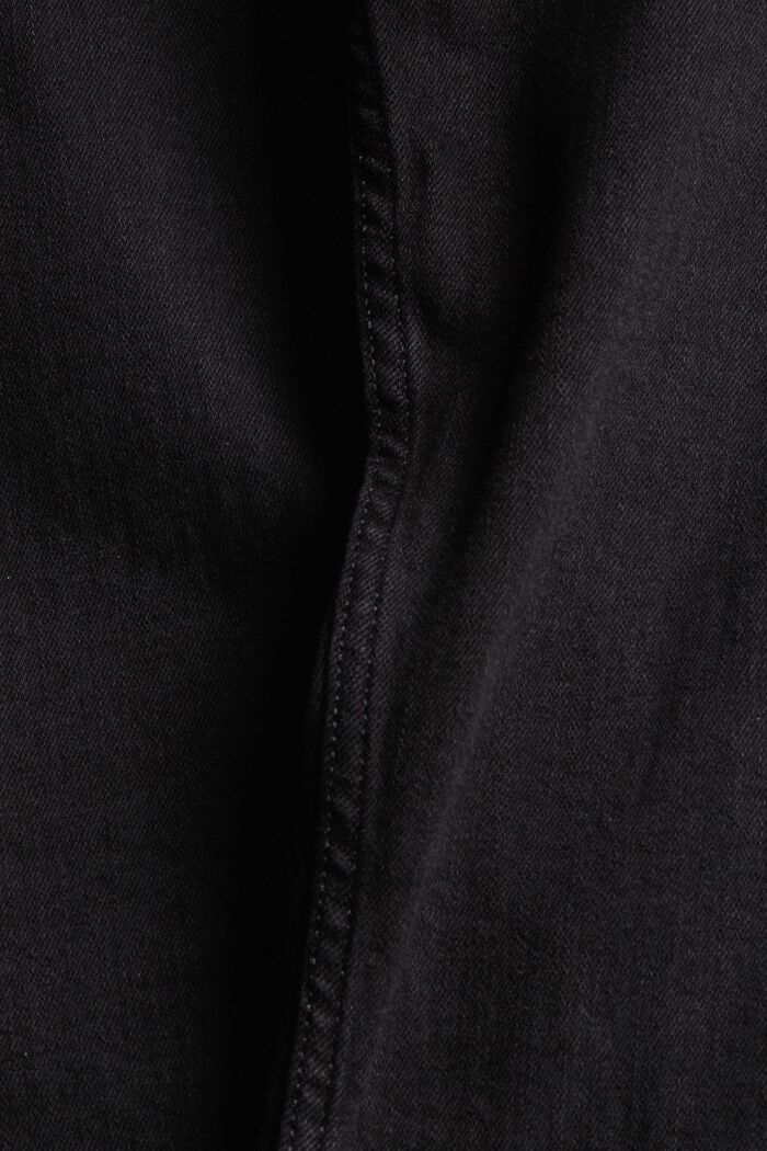 Cropped jeans i bomuldsstretch, BLACK DARK WASHED, detail image number 4