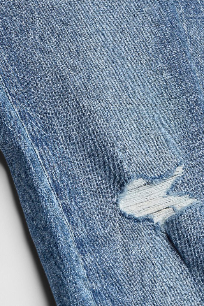 Destroyed jeans af økologisk bomuld, BLUE MEDIUM WASHED, detail image number 4