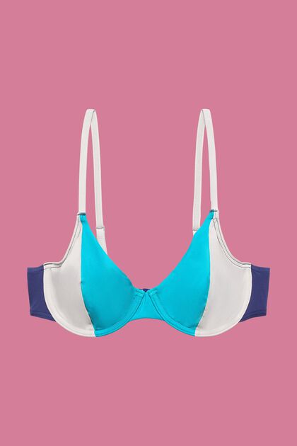 Bikinitop med bøjle og farveblok-design