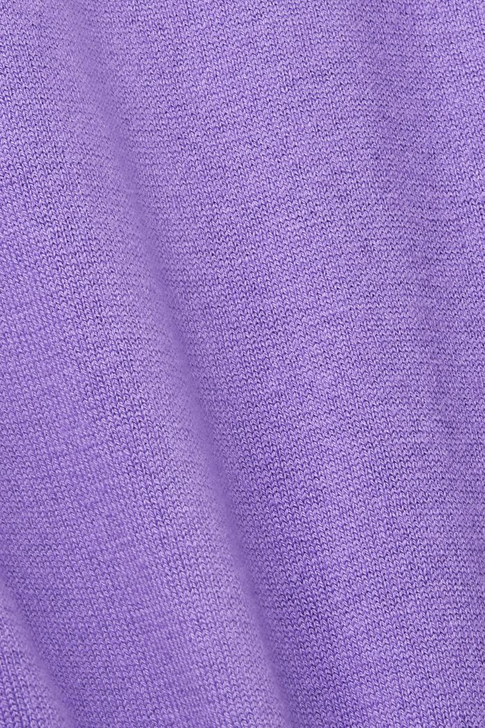 Pullover i let strik med high/low-kant, PURPLE, detail image number 4