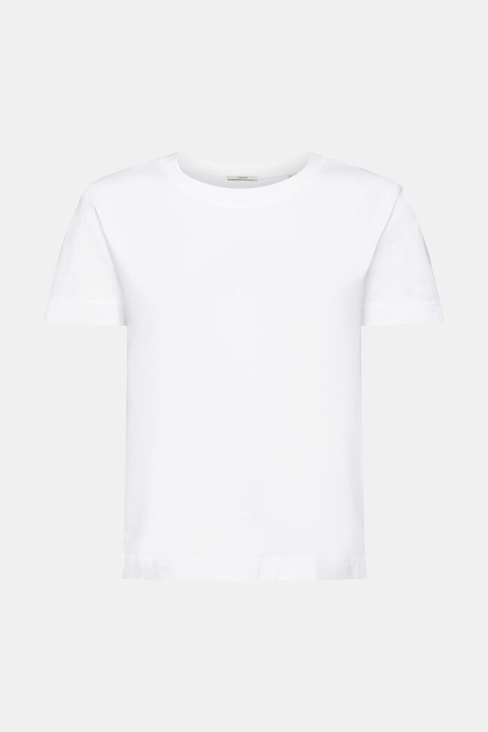 T-shirt i bomuld med rund hals, WHITE, detail image number 7