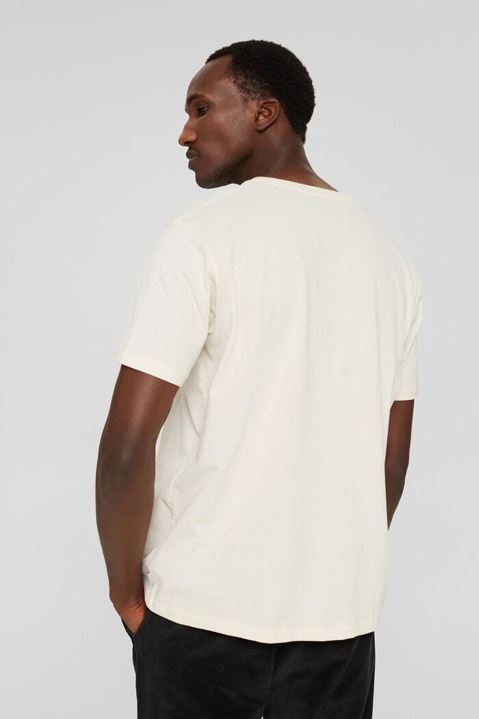 Jersey-T-shirt med print, økologisk bomuld, OFF WHITE, detail image number 3