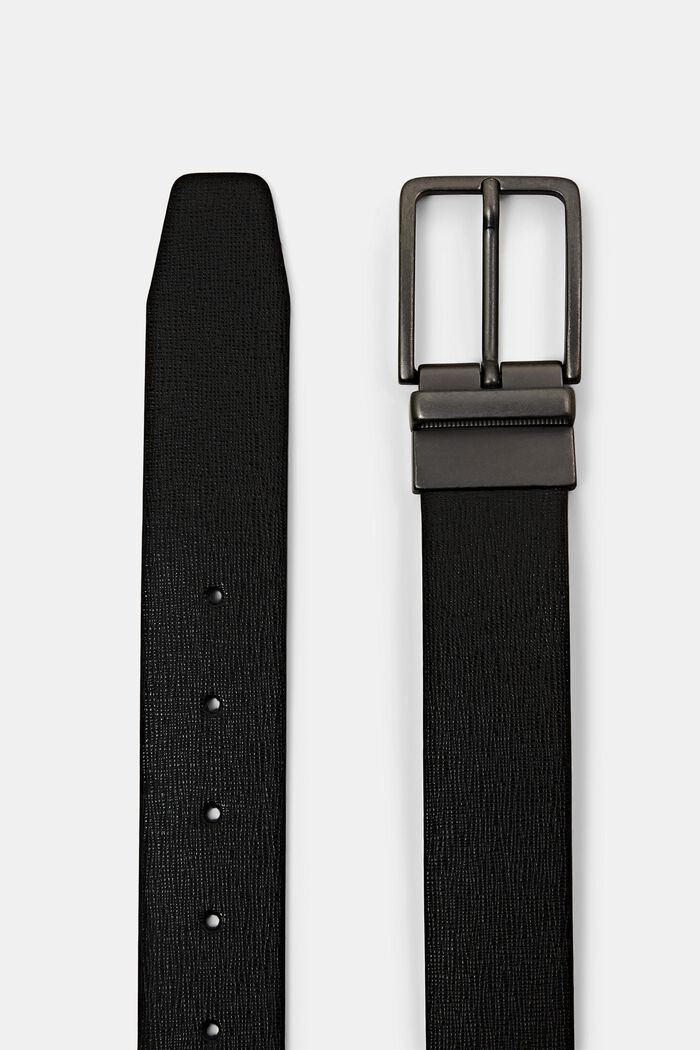 Vendbart bælte i læder, BLACK, detail image number 1