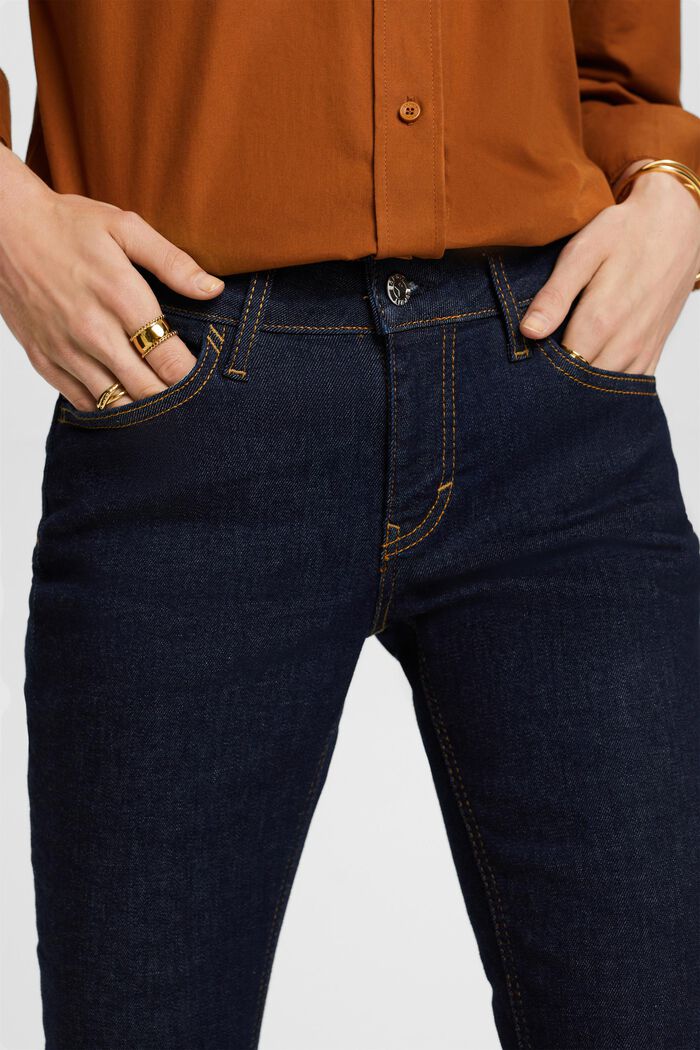 Genanvendt: skinny jeans med mellemhøj talje, BLUE RINSE, detail image number 2