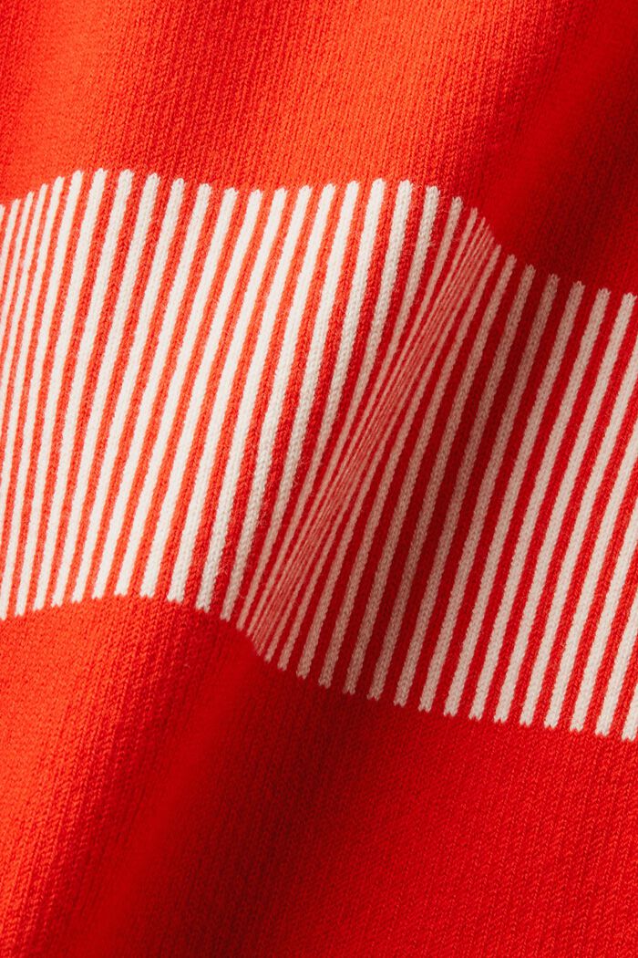 Stribet sweater i ribstrik, RED, detail image number 5