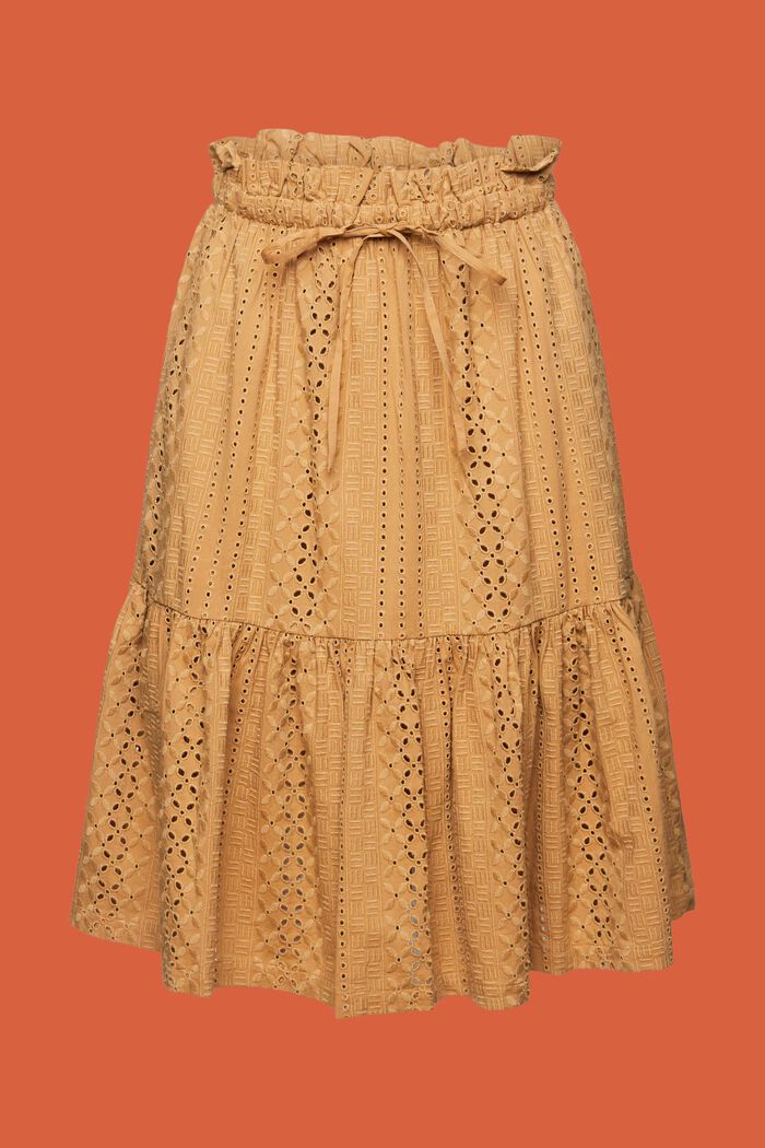 Broderet nederdel, LENZING™ ECOVERO™, KHAKI BEIGE, detail image number 5