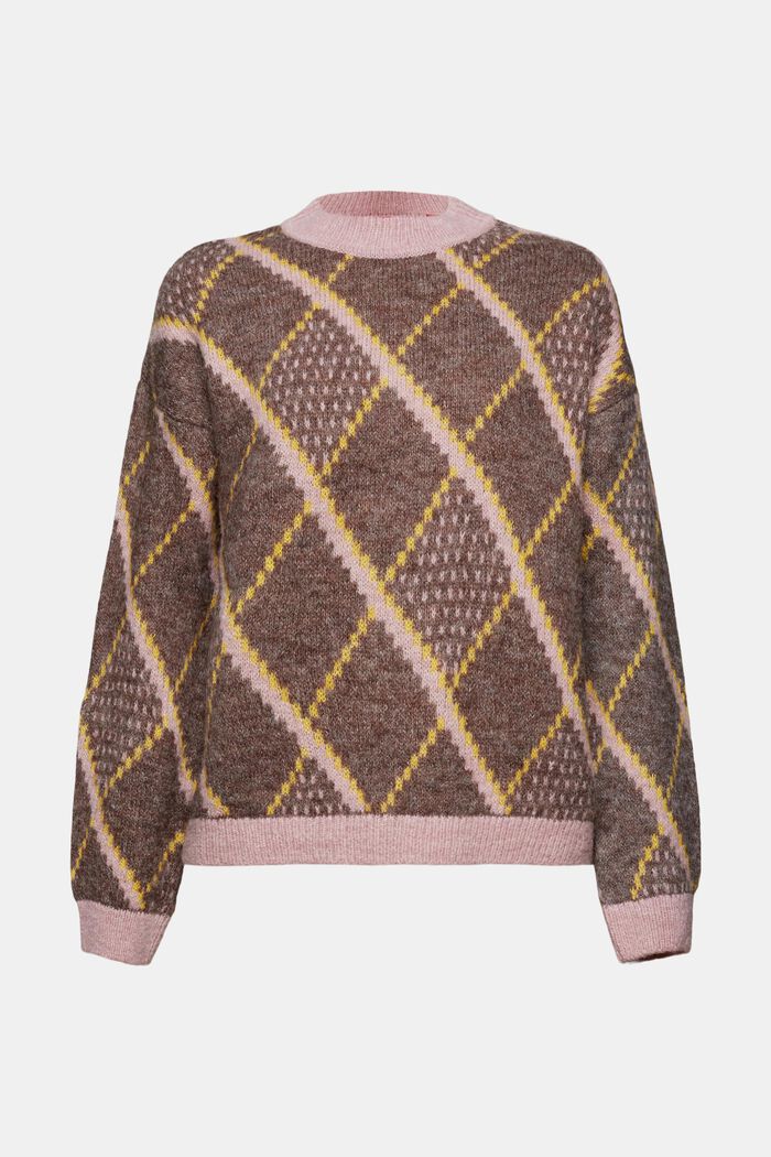 Ternet sweater i uldmiks, TOFFEE, detail image number 6