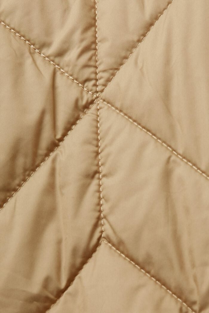 Genanvendt: Quiltet jakke med teddy-for, KHAKI BEIGE, detail image number 7