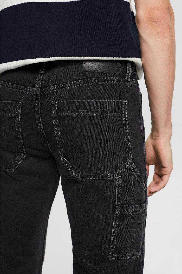 Lige jeans med mellemhøj talje, BLACK DARK WASHED, detail image number 3