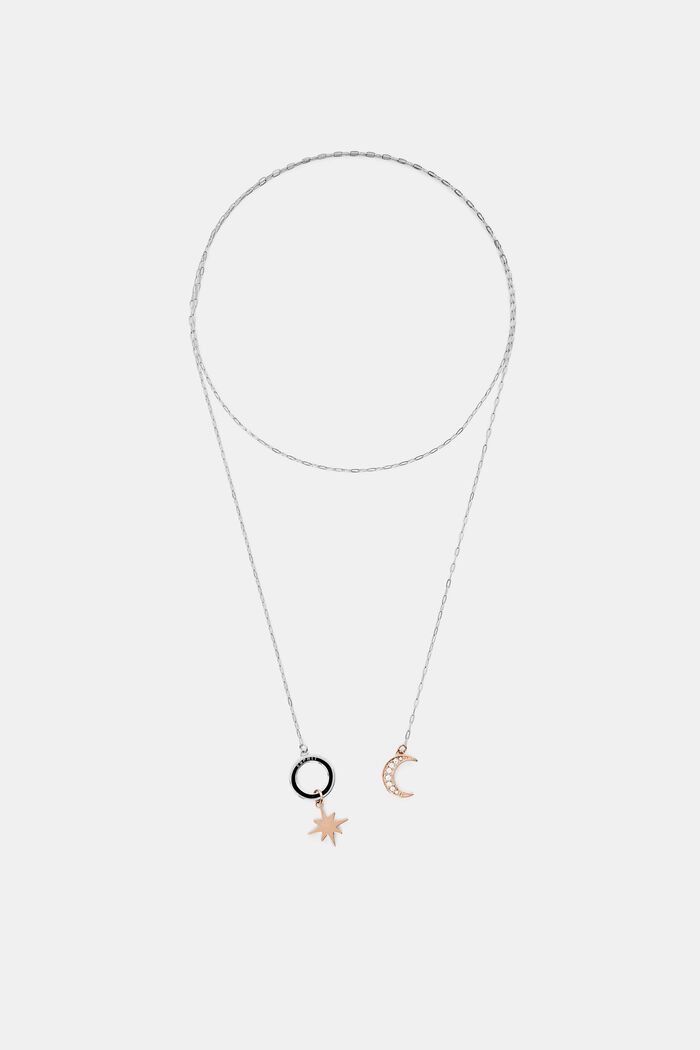 Halskæde med måne og stjerne, rustfrit stål, ROSEGOLD, detail image number 0