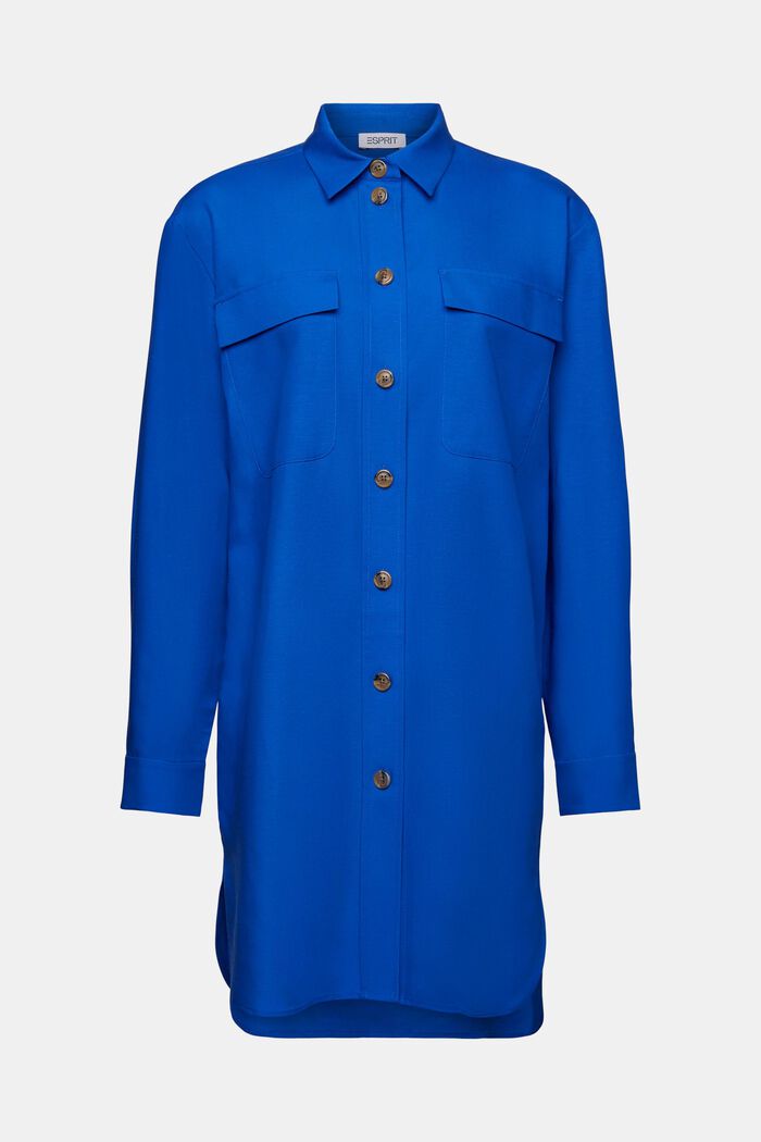 Oversized button up-skjorte, BRIGHT BLUE, detail image number 6