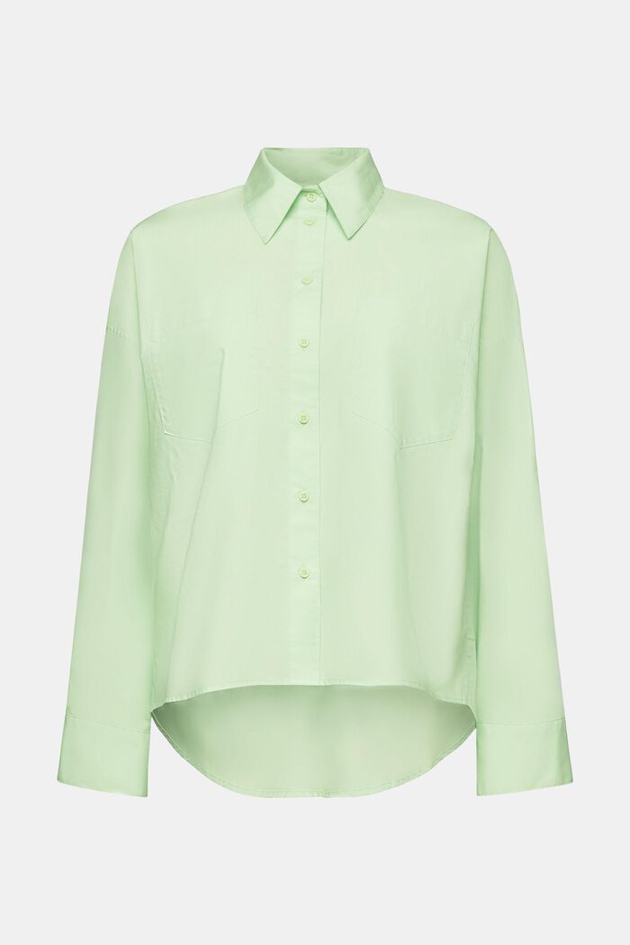 Button up-skjorte i bomuldspoplin, LIGHT GREEN, detail image number 5