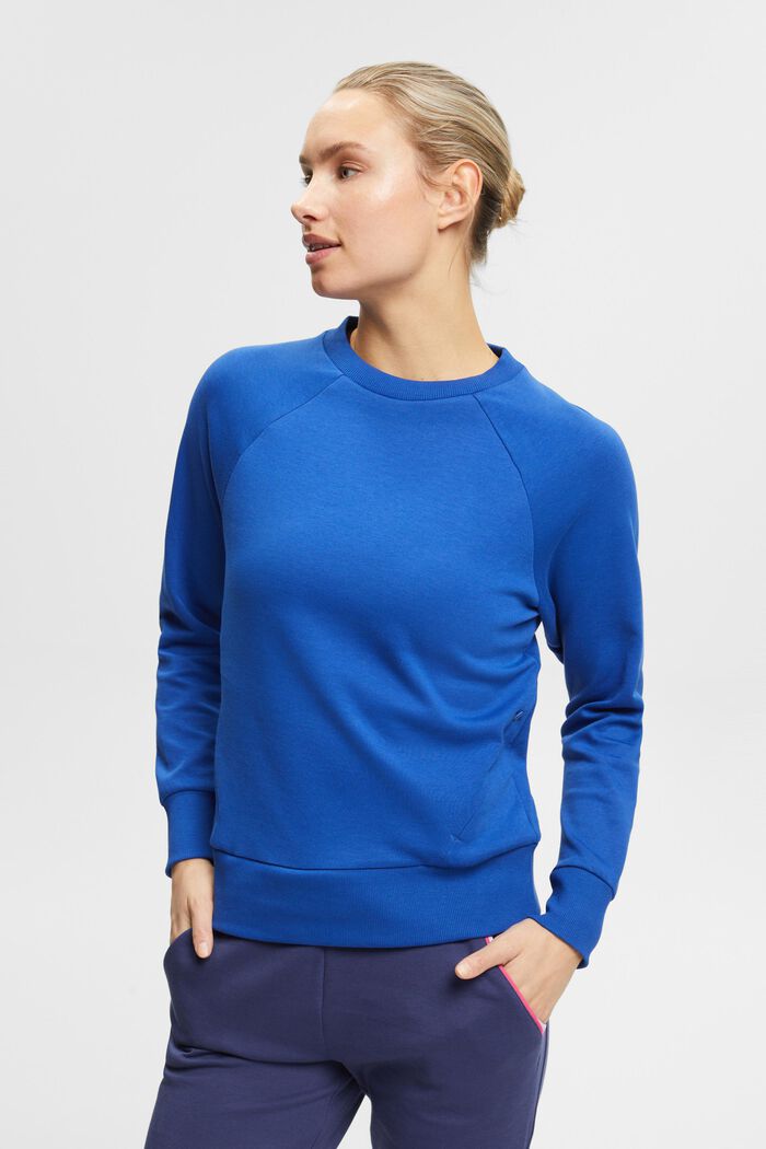Sweatshirt med lynlåslommer, BRIGHT BLUE, detail image number 0