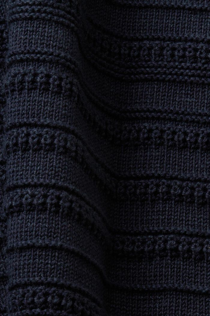 Struktureret pullover i bomuld, NAVY, detail image number 5