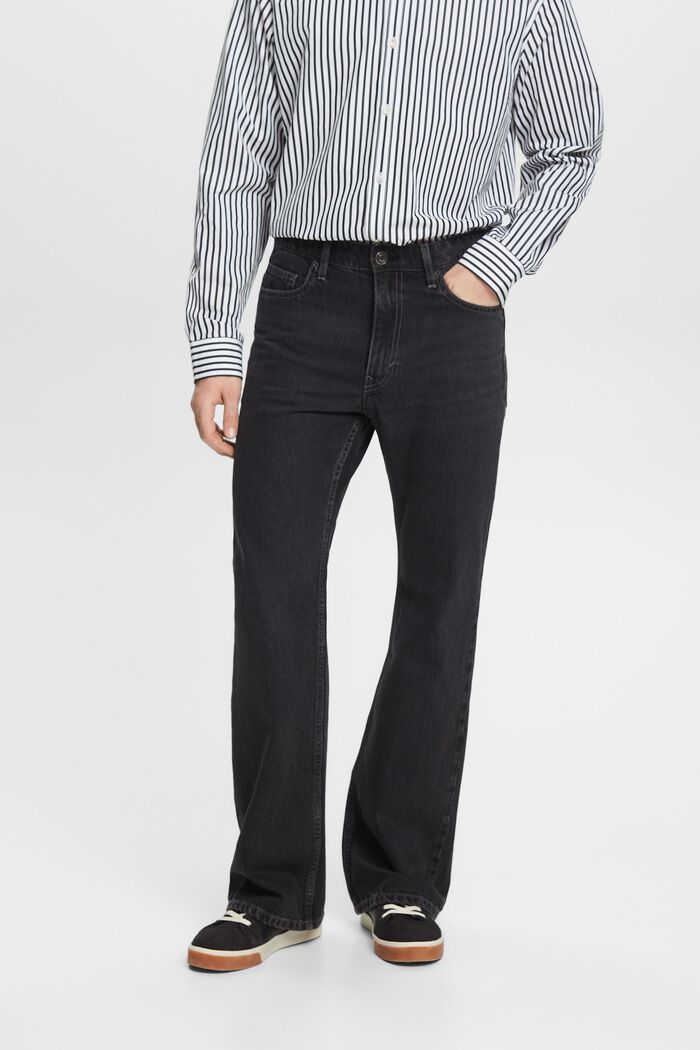 Bootcut-jeans med mellemhøj talje, BLACK DARK WASHED, detail image number 0