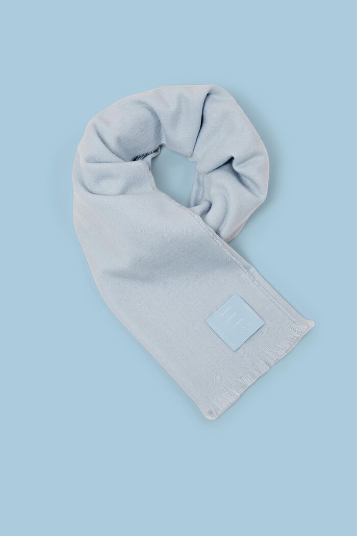 Tørklæde i børstet uldmiks, LIGHT BLUE, detail image number 0