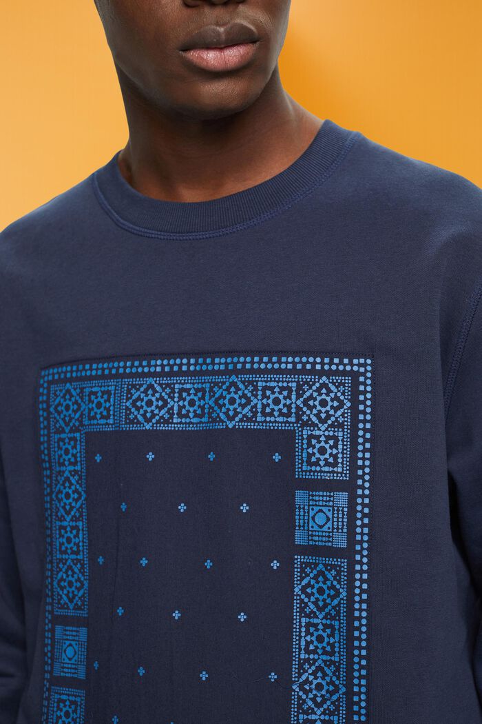 Sweatshirt med print på fronten, NAVY, detail image number 2